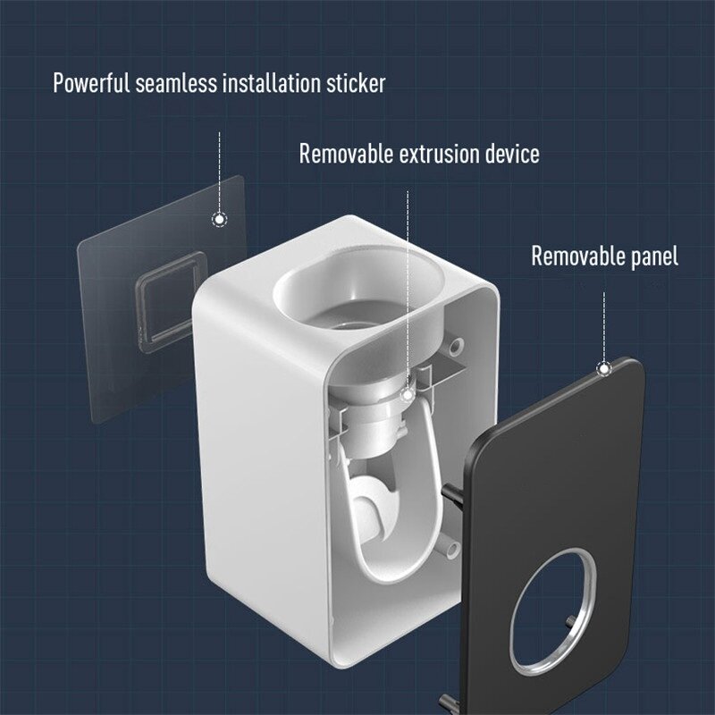 Dispensador automático de pasta de dientes, exprimidor de pasta dental montado en la pared, soporte para colgar en la pared sin agujeros, 2022