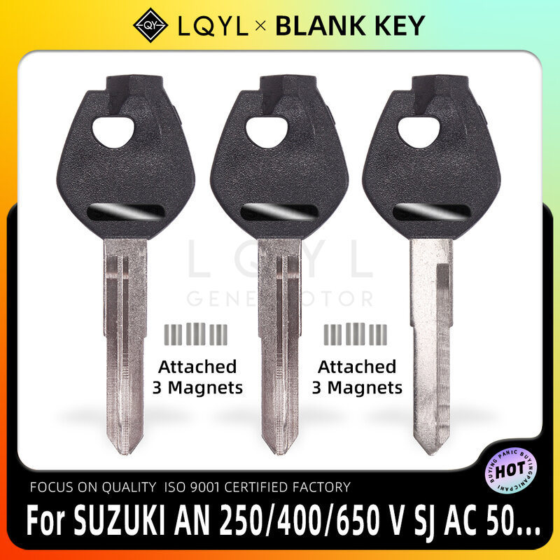 Chave em branco lqyl substituir chaves não cortadas para o ímã de suzuki bloqueio anti-roubo an250 an400 an650 burgman sj50 v125s v50 ag50 60 único v125g