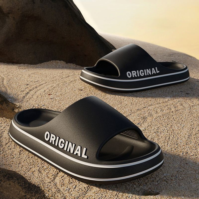 Sandal selop pantai ringan untuk pria, sandal EVA sol empuk, sepatu pantai ringan, sepatu pria cocok dalam dan luar ruangan musim panas