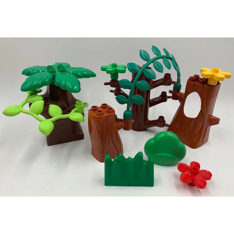 Compatible Big Building Blocks Flower Grass Tree Farm Outdoor Forest Plant Series Adornment Scene Toys Kids Bricks Party Gifts
