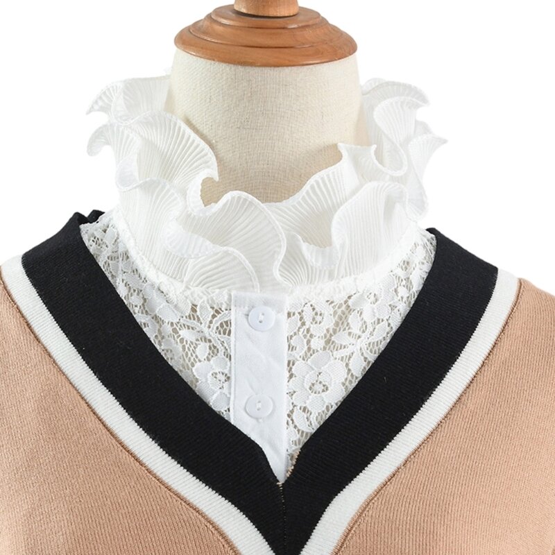 Vintage Franse oorbel bloemenkraag decoratieve overhemdkraag Top revers dassen