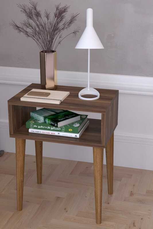 Боковой журнальный столик в стиле ретро, прикроватный шкаф, декоративная мебель для спальни из ореха