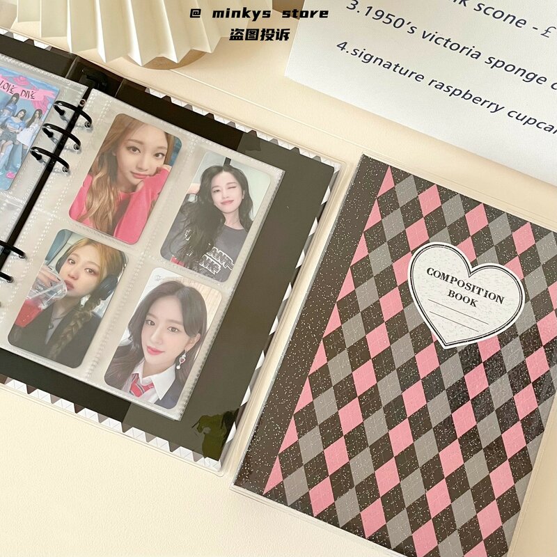 Minkys neue Retro Rhombus A5 Kpop Fotocard Binder sammeln Buch Idol Foto karte Album Kawaii Briefpapier