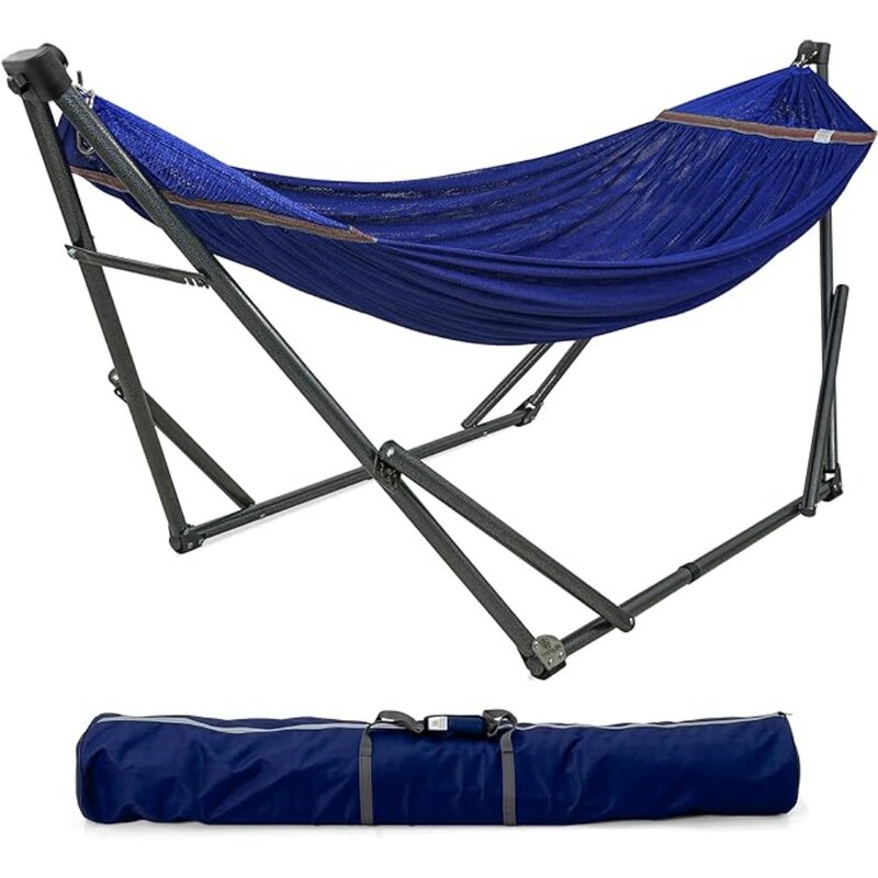 Hammock,600 pound capacity adjustable hammock bracket,foldable camping hammock, steel double hammock bracket for 2 people to use