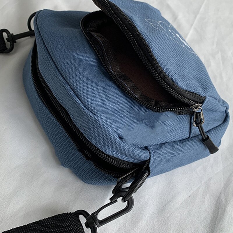 NEW-1Pcs Rabbit Canvas Crossbody Bag Casual Student Girls Messenger Bag Vintage Ladies Phone Purse Shoulder Bag