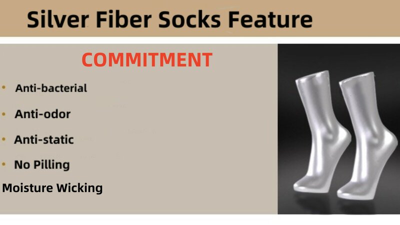 15% Pure Silver Infused Socks Anti-Odor & Anti-bacterial Moisture Wicking for Men Socks,2 Pairs