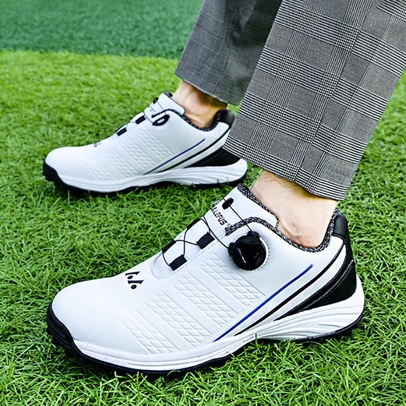 Sapatilhas de golfe de couro antiderrapantes para homens, sapatos de treino e caminhada, de boa qualidade, novo 2023