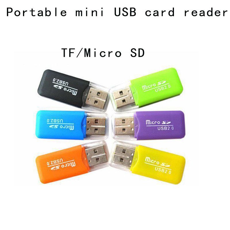 Draagbare Mini Usb 2.0 Tf Micro Sd Geheugenkaartlezer Hoge Snelheid T-Flash Adapter Voor Pc Laptop Computer Voertuig Luidspreker