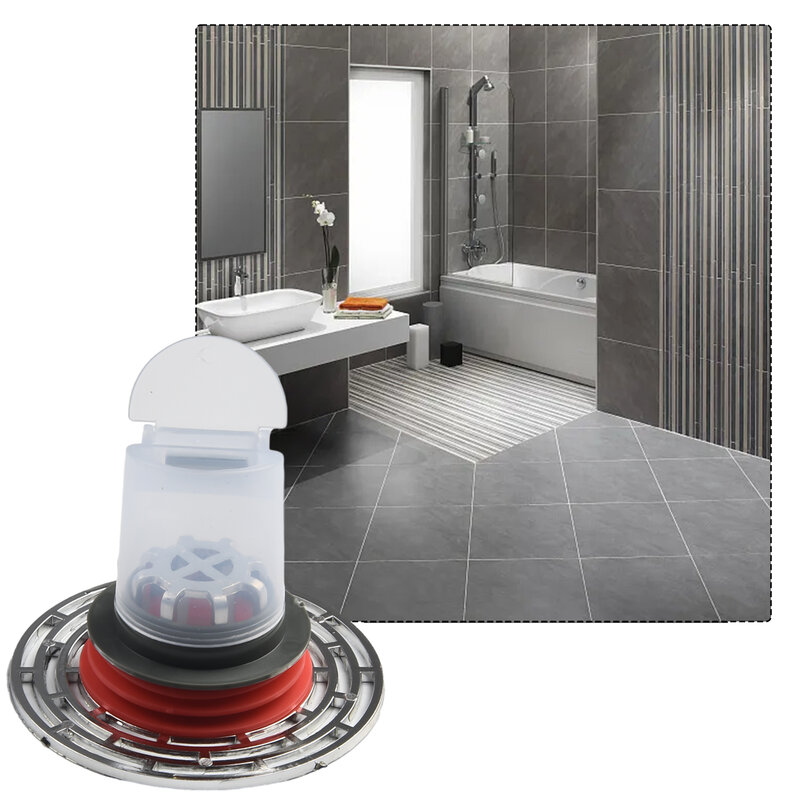 Prata ABS Floor Drain Core, plugue de esgoto para banheiro, chuveiro, banheira