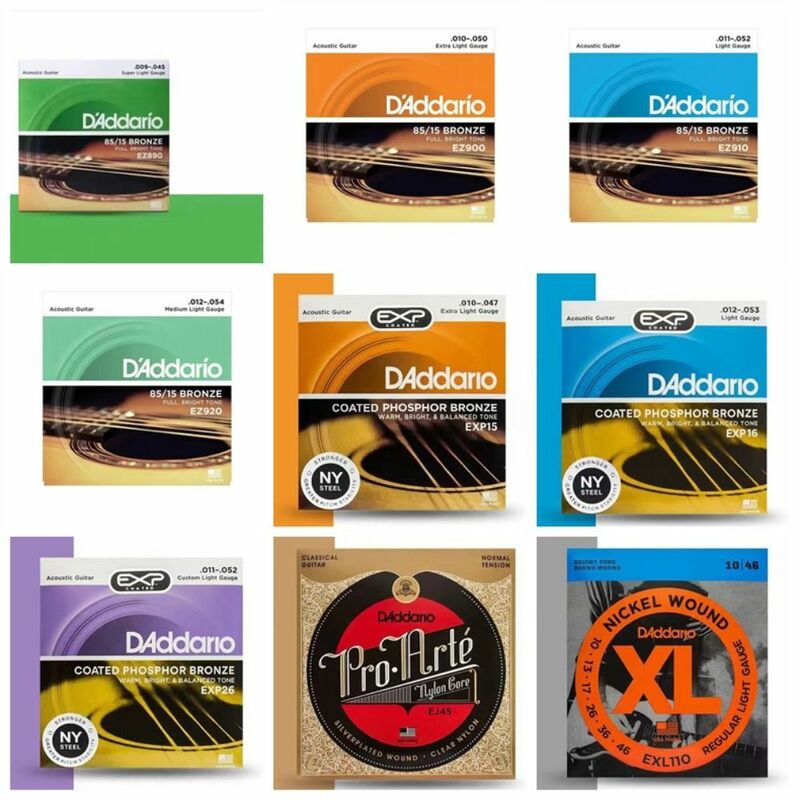 Ez daddarioギターブロンズ弦、表現アコースティックギター弦、優れたサウンド、エレキギター弦、6弦、1セット