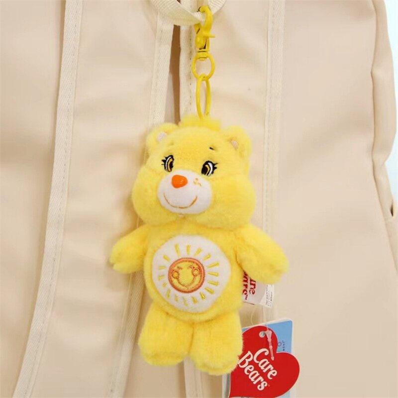 15cm Kawaii Carebears Anime Hobby Rainbown Bear Plush Pendant New PP Cotton Keychain Bag Pendant Dolls Christmas Birthday Gifts