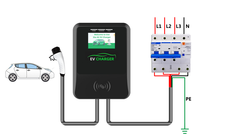 Ładowarka WallBox typ 2 stacja do ładowania EV producentów stacja ładowarka EV 11kw 32a AC z aplikacją RFID OEM