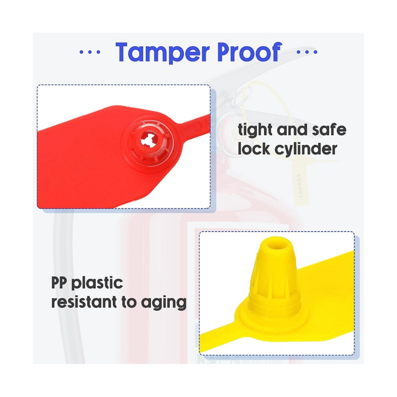 1000 buah segel Tamper plastik tag pemadam api segel tag keamanan nomor keselamatan Zip Ties label (multiwarna)