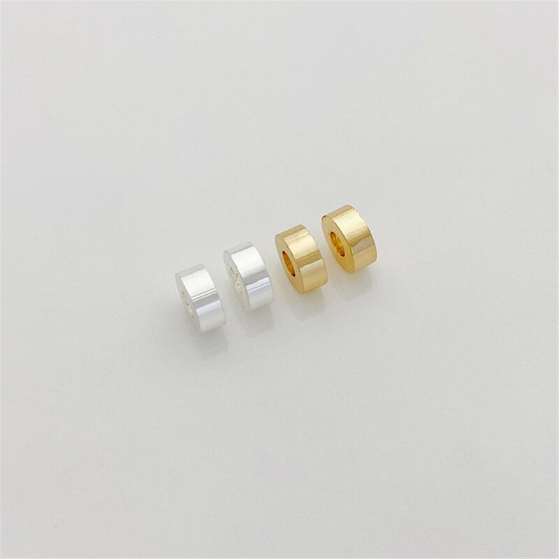 14K Gold Thick Separated Beads Round Tube Beads Scattered Beads Bucket Beads Handmade DIY Beaded Bracelets Headgear Accessories