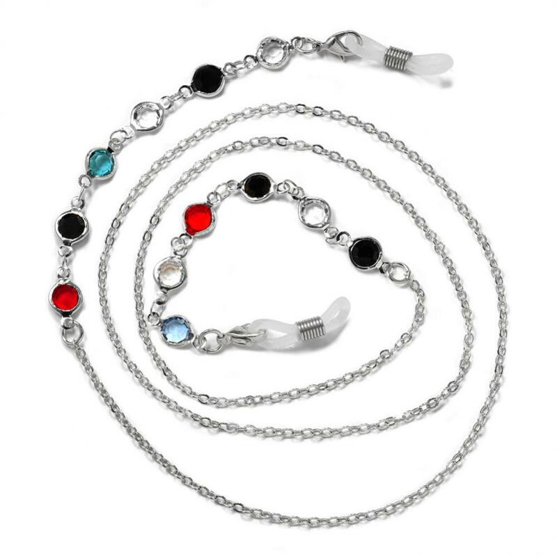 Eyeglass Chain White Plastic Bead Pearl Heart Charm Eyewear Retainer Glasses Holder Strap Women Necklace Gift Mask Rope Chain