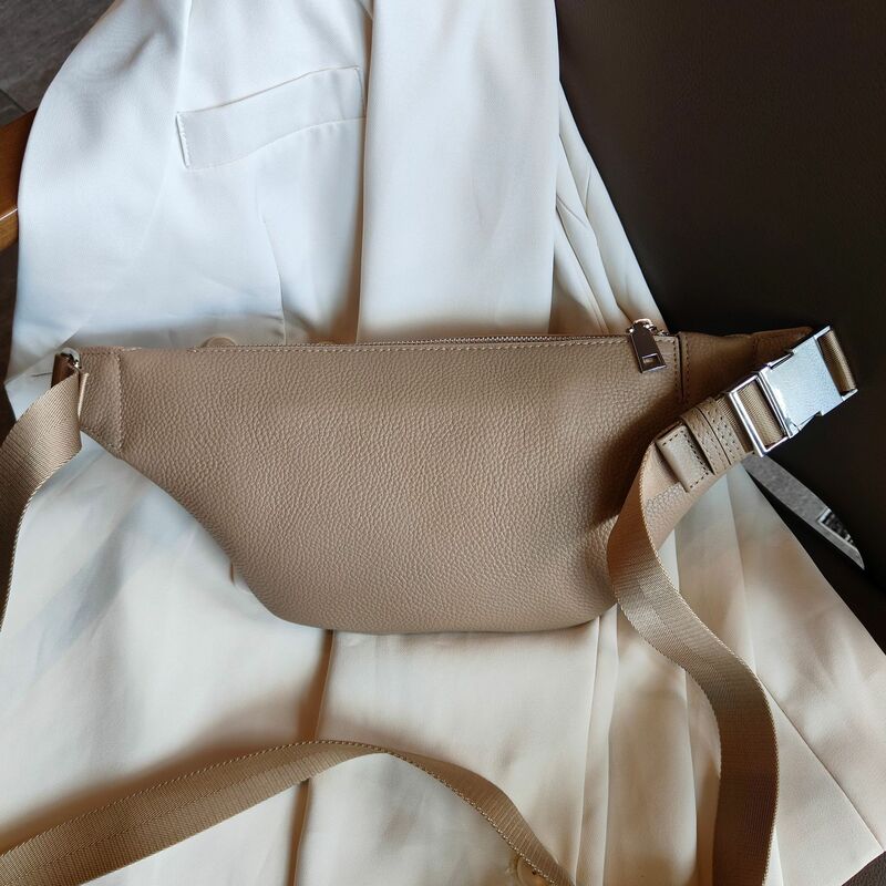 2024 новая нагрудная сумка из натуральной кожи с широким плечевым ремнем, мягкая кожаная поясная сумка, Повседневная Высококачественная сумка через плечо