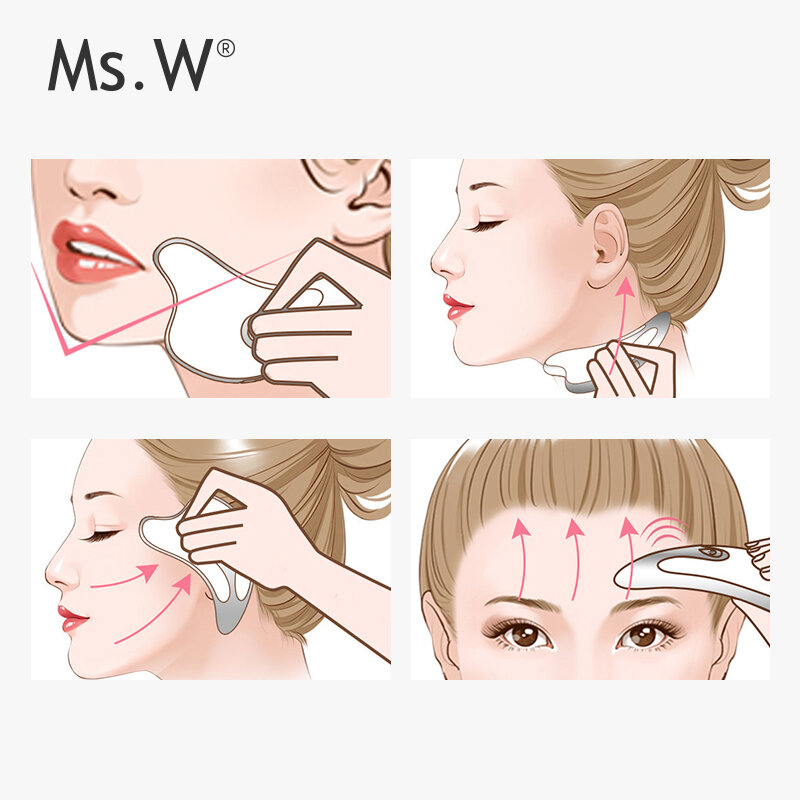 Ms.W massaggiatore viso multifunzione Anti-età a forma di V strumento di bellezza sbiancante per il collo USB viso Lifting occhi cura personale