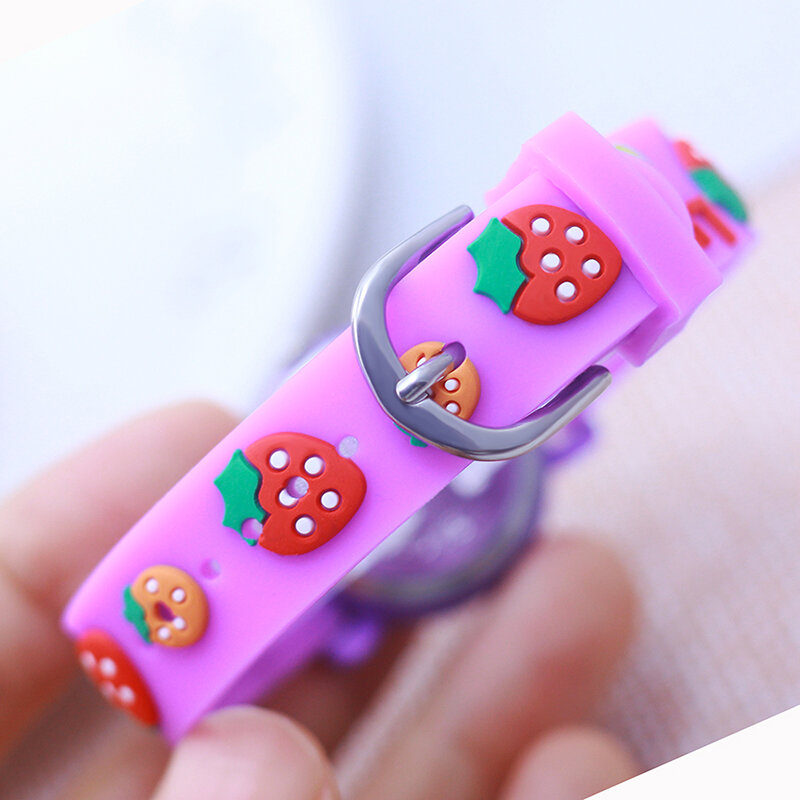 Chaoyada Fashion Lovely Cute 3D Strawberry Strap Digital Quartz Watches For Girls Little Kids Pink Purple Birthday Gifts Watches