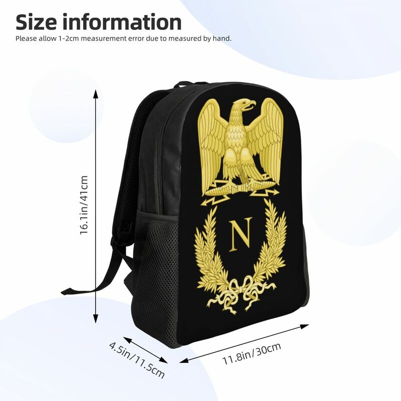 Mochila para homens e mulheres, mochila de impressão, mochila escolar, emblema do império águia, impermeável, France College