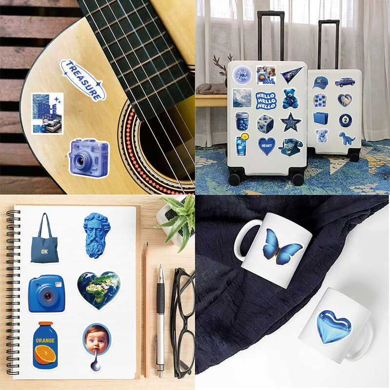 10/30/50 Dark Blue INS style Stickers For Suitcase Skateboard Laptop Luggage Phone Car Styling DIY Decal Pegatinas
