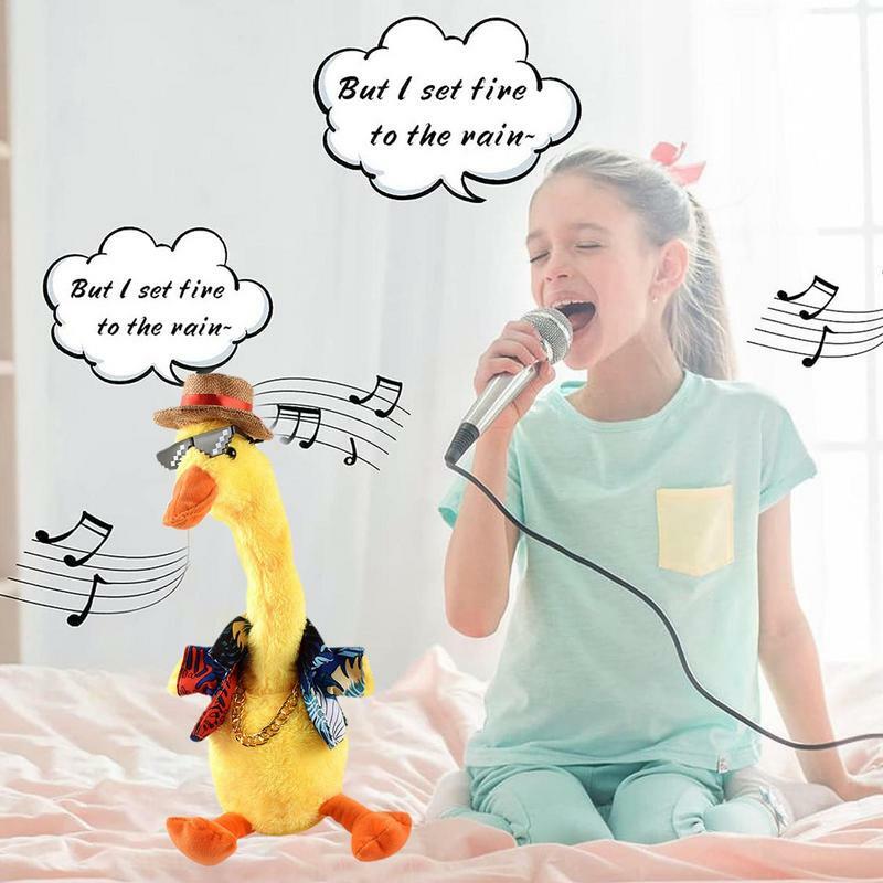 Powtórz zabawka kaczuszka śliczne gadające powtórzenie kaczki mówiąca muzyczna wypchane pluszowe lalka edukacyjna zabawka dla dzieci pluszowa zabawka zabawny prezent