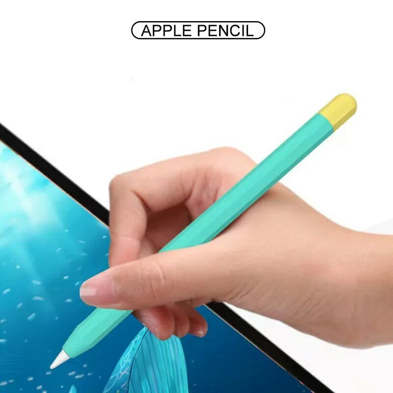 Silicone Apple Pencil Case - TPU Protective Pouch with Cap Holder Cover for Apple Pencil 1 & 2 - 12 Accessories Included