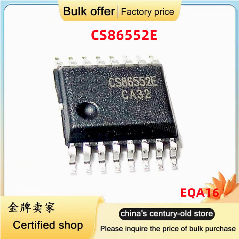 Chip amplificador de potencia de audio Clase D, CS86552E, CS86552, TSSOP-16, EQA16, 2 × 20W, función de espectro ensanchado, filtro de ganancia 40x, 10 unidades por lote