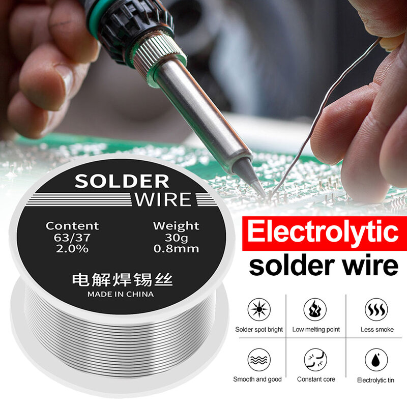30g 0.8mm Welding Solder Wire High Purity Low Fusion Spot Rosin Soldering Wire Roll No-clean Tin BGA Welding