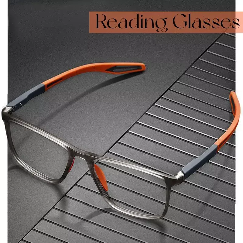 Lunettes de lecture de sport TR90 pour hommes et femmes, ultralégères, anti-lumière bleue, lunettes de presbytie, lunettes optiques de vue de loin, dioptries jusqu'à + 4.0