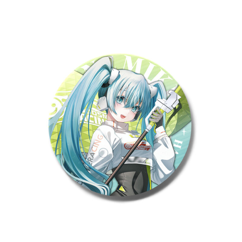 5.8Cm Anime Hatsune Miku Kawaii Figuur Thema Tinplaat Badge Broche Model Speelgoed Cosplay Rekwisieten Geschenken