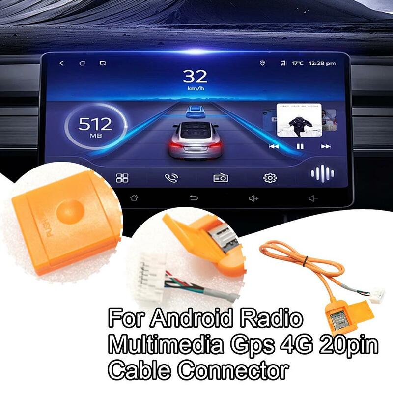 Adaptador de cartão SIM para rádio Android, multimídia, GPS, 4G, conector do cabo 20Pin, acessórios do carro, fios, G4i7