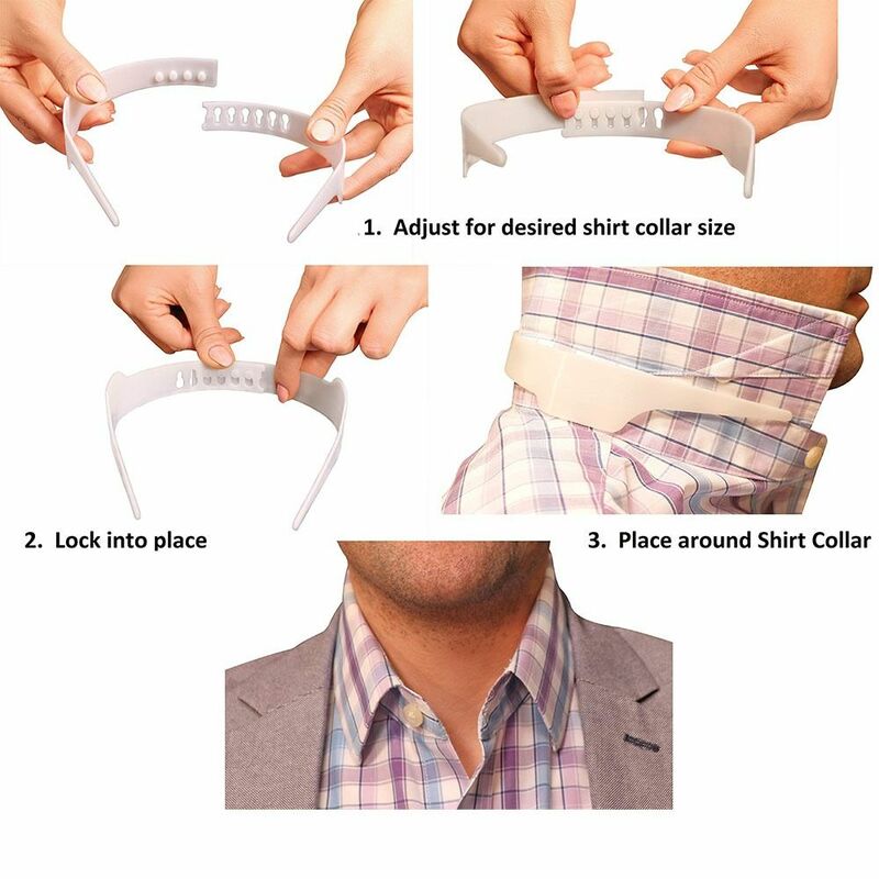 Adjustable Shirt Collar Support Shaper Slick Collar Stays Shirt Anti-roll Fixed Shaper Collar Stays Bundle Kit