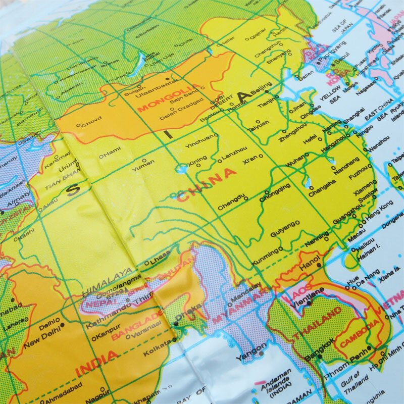 1 pz 16 pollici globo gonfiabile versione inglese del mondo terra oceano mappa bambini geografia educazione giocattoli forniture per studenti