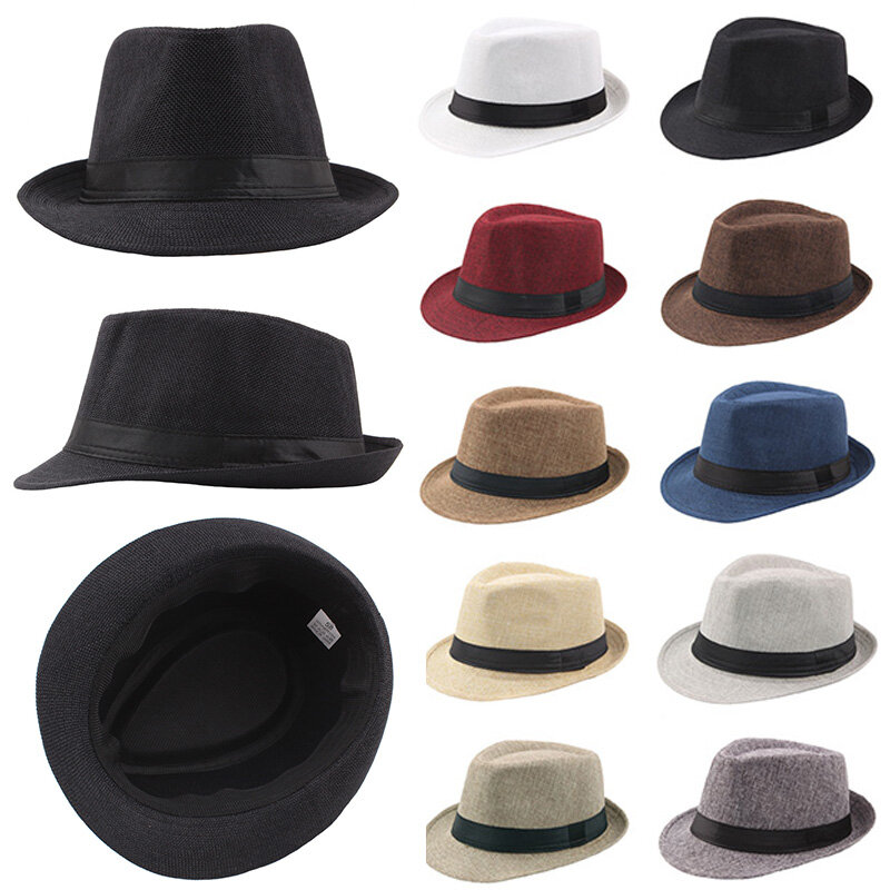 Шляпа мужская соломенная с широкими полями, модная винтажная шапка для пар, уличная Панама-котелок для взрослых, в стиле ретро, лето