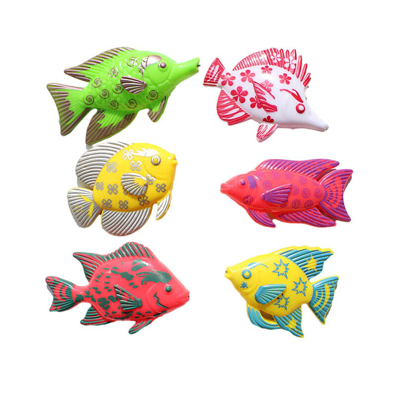 6PCS Montessori Wooden Magnetic Fishing Toys Funny Marine Life Cognition Wooden Toys For Children Interactive Toys Set