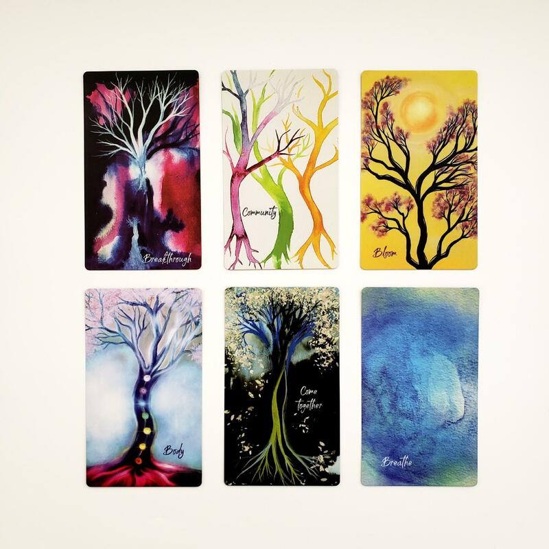 Soul Trees cartas de Tarot con tapa abatible, baraja de ascensión, libro de guía Manual de papel, caja de tarjetas con tapa abatible, 12x7cm