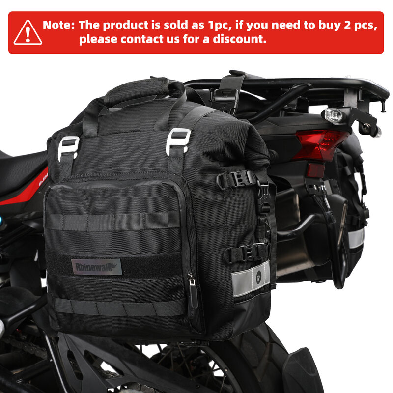 Сиденье для мотоцикла Rhinowalk 20L-30L, универсальная Боковая Сумка со съемной 100% водонепроницаемой внутренней сумкой, Дорожный чемодан для мотоцикла
