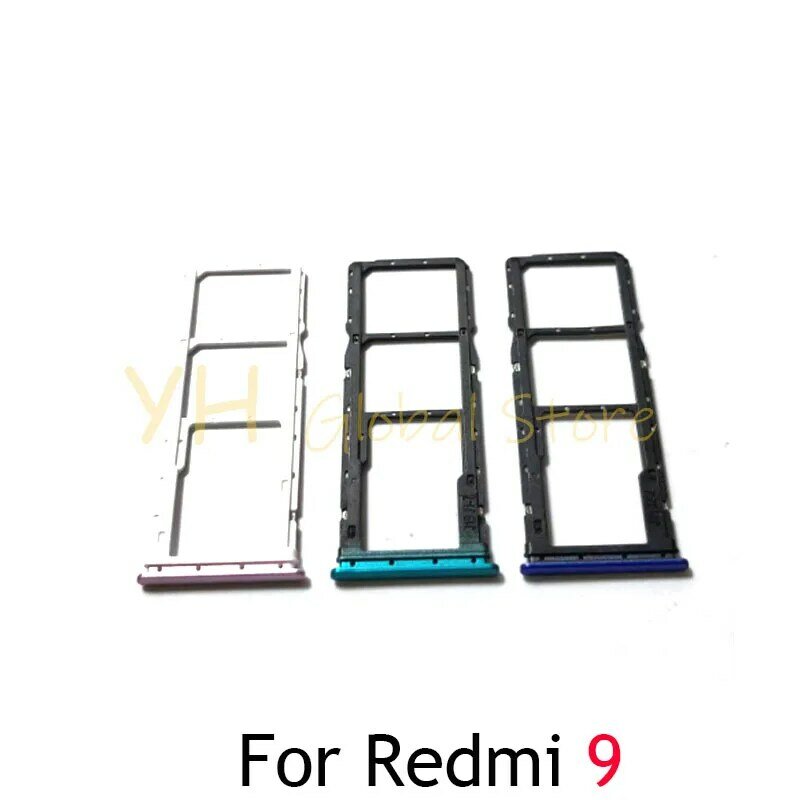Suporte da bandeja do slot para cartão SIM, Peças de reparo, Xiaomi Redmi 9A, 9C, 9, 5pcs