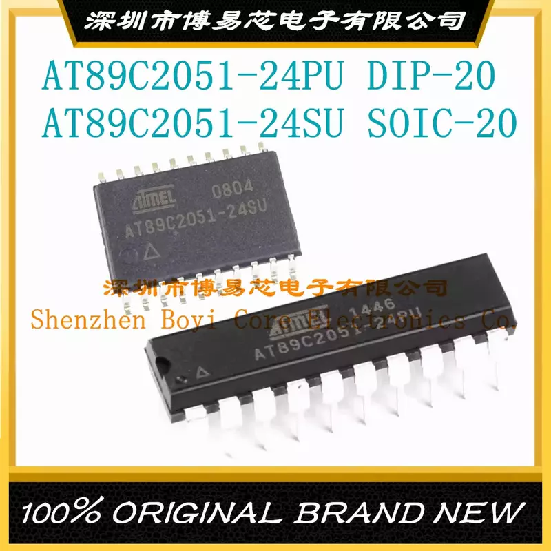 AT89C2051-24PU DIP-20 AT89C2051-24SU SOIC-20 CPU core: capacità di archiviazione del programma serie 51: 2kb capacità RAM totale: 128Byte IC
