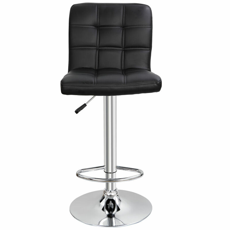 Набор из 2 регулируемых современных поворотных барных стульев, столешницы для обеденного стула, черного цвета