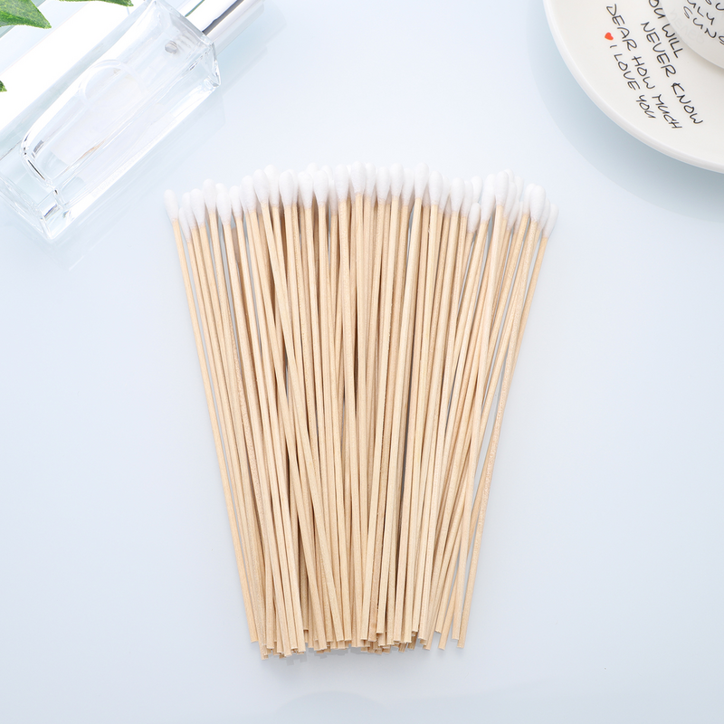 Długi drewniany uchwyt wacik wymazy medyczne narzędzie do czyszczenia uszu waciki do usuwania makijażu