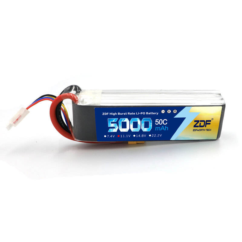 Zdf 5000Mah Lipo Batterij 11.1V 3S Rc Lipo Batterij Voor Rc Auto Lipo 3S Lipo 50C met T & XT60 Plug Voor Rc Heli Drone Auto Boot