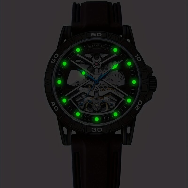 Men's Fully Automatic Mechanical Watch Fashion Trend Personalized Double sided Hollow Night Glow Waterproof Men's Gift Watch