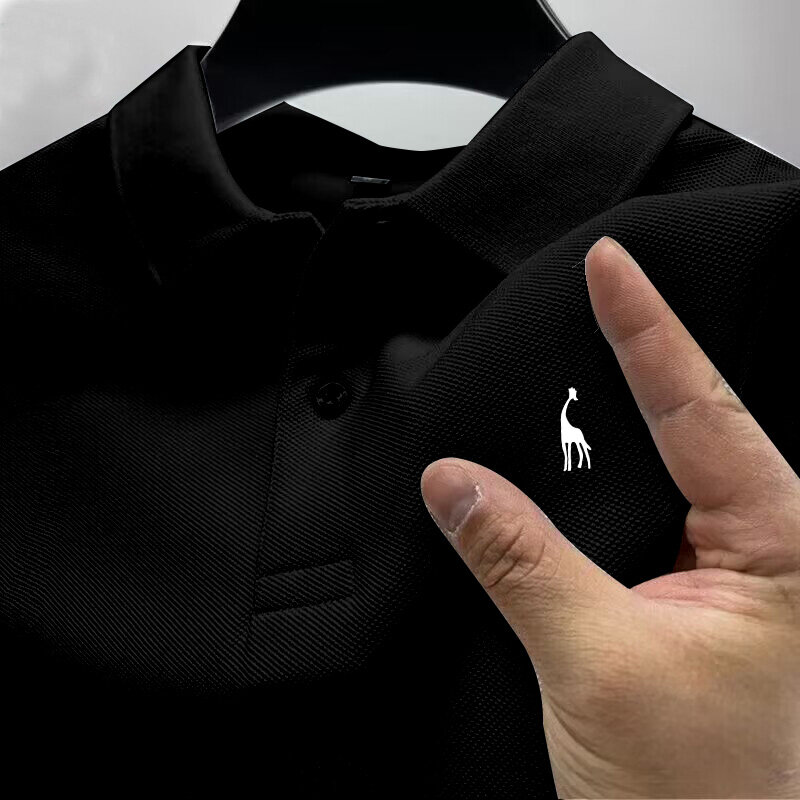 Aiopeson-メンズ半袖ポロシャツ,フォーマルな服,カラーコーディネート,白と黒,新しいコレクション