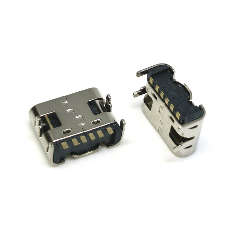 6 دبوس SMT المقبس موصل مايكرو USB نوع C 3.1 أنثى موضع مصلحة الارصاد الجوية DIP لتصميم ثنائي الفينيل متعدد الكلور لتقوم بها بنفسك عالية الشحن الحالي