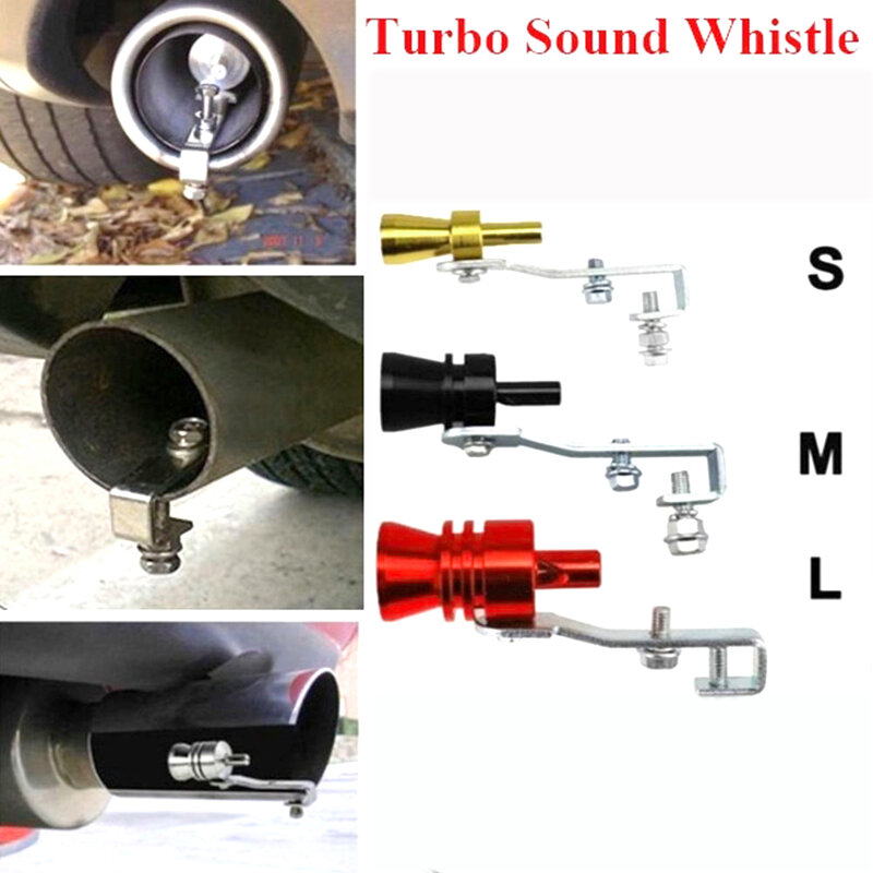 Universale in alluminio Turbo Sound marmitta di scarico tubo fischietto auto Blow off valvola Tip Simulator fischietto r
