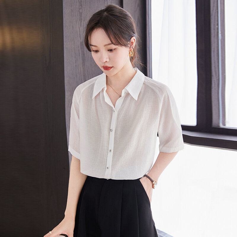 Naviu Shirt Vrouwen Solide Turn-Down Kraag Retro Chic Koreaanse Stijl Streetwear All Match Eenvoudige Vrije Tijd Populaire Preppy Kleding