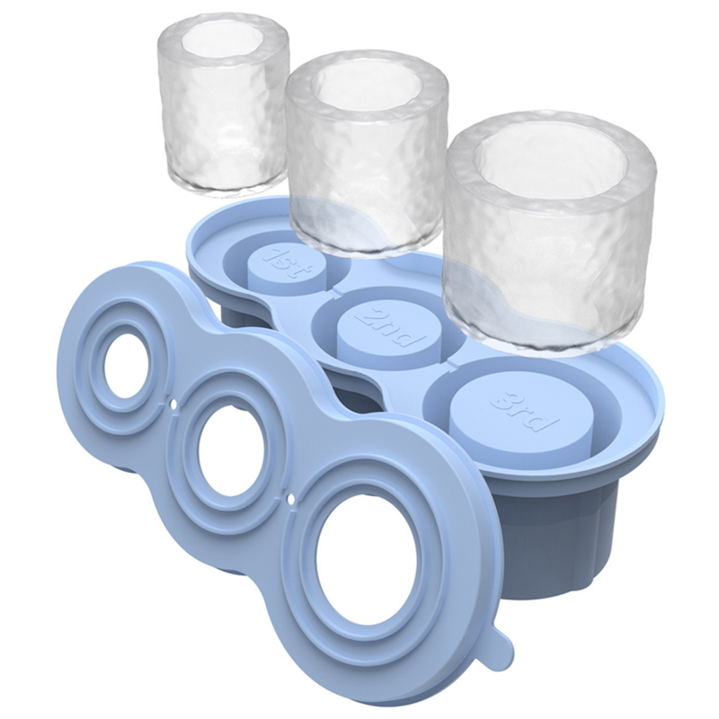 Nampan es batu baru untuk Stanley pembuat es batu silikon dengan tutup untuk membuat 3 alat dapur cetakan es batu silinder berongga