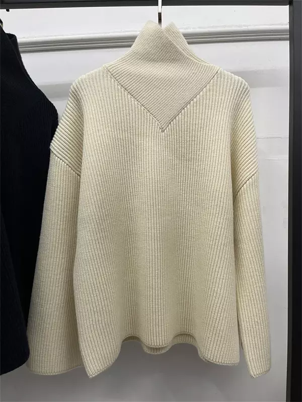 Frauen Pullover solide Roll kragen pullover einfache All-Match Herbst Winter Wolle Rippe Strick pullover