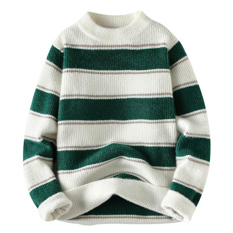Sweaters men 2023 Winter new arrival stripe thicken sweater men fashion sweaters autumn Men's wool pullovers men size M-3XL